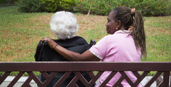 Real Value Care Client and her Caregiver